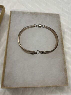 Vintage‎ Silver-Tone Floral Spoon Bracelet Silver floral